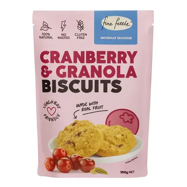 Fine Fettle Cranberry & Granola Biscuits 100gr