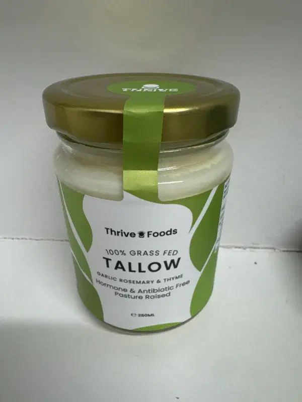 Thrive Foods 100% Grass Fed Tallow Garlic,Rosemary, Thyme 250ml
