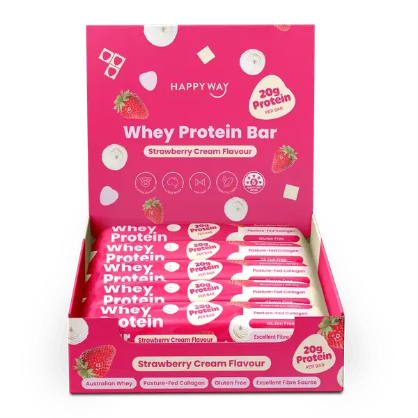 Happy Way Whey Protein Bar Strawberry Cream Flavour 50g