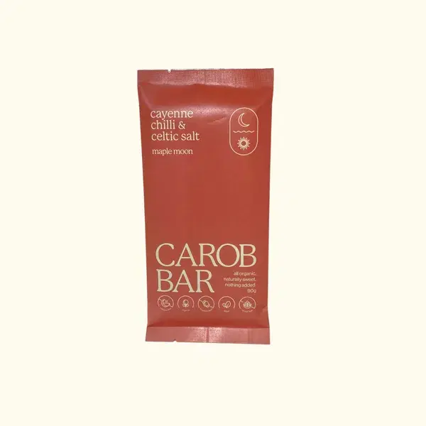 Maple Moon Cayenne Chili & Celtic Salt Carob Bar 90g