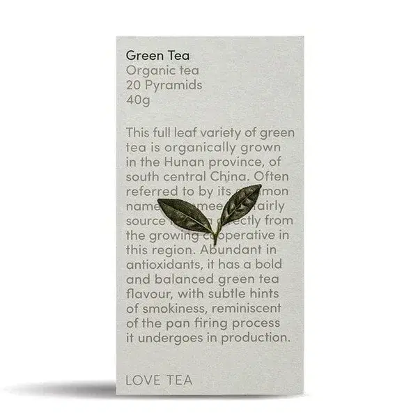 Love Tea Organic Green Tea 20 Pyramids 40g