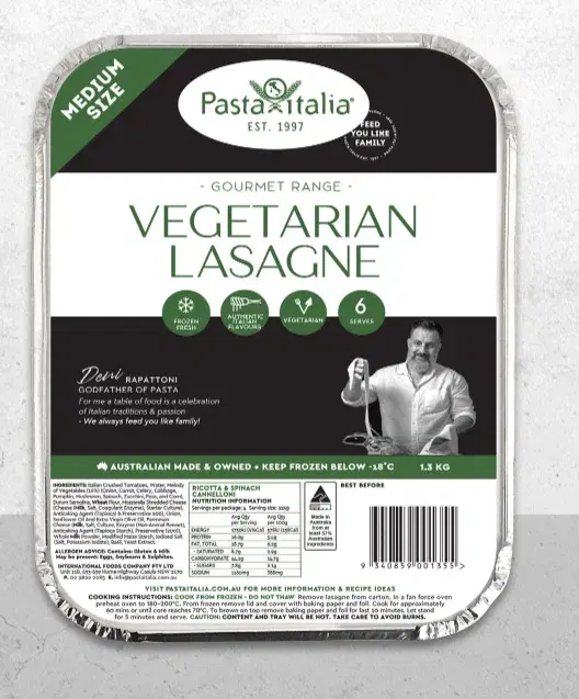 Pasta Italia Vegetarian Lasagne