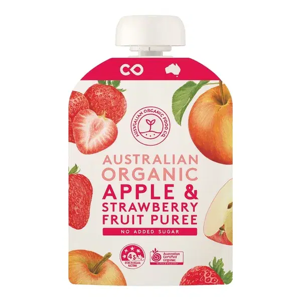 Australian Organic Apple & Strawberry Fruit Puree