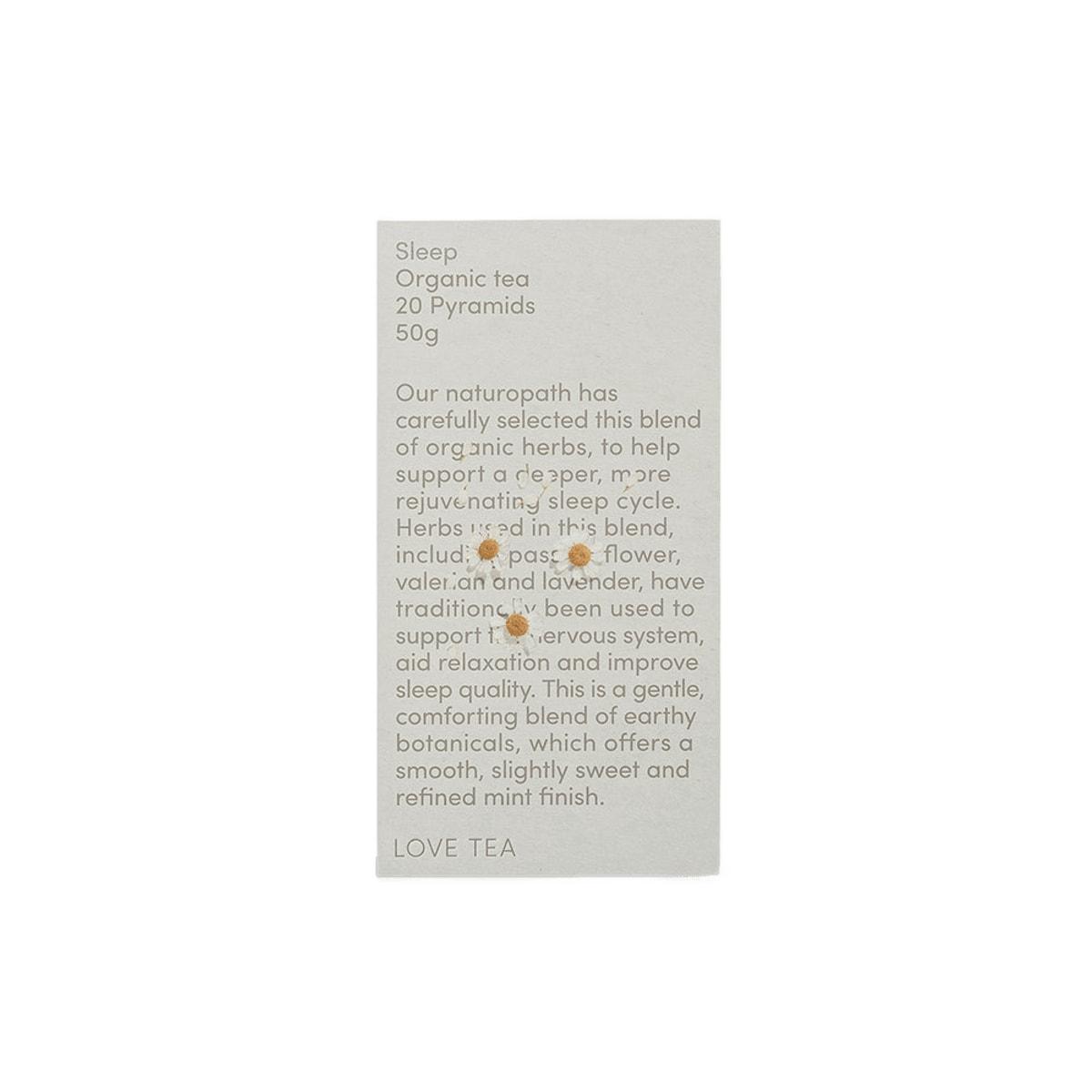 Love Tea Organic Sleep Pyramid Tea Bags 20 Pack