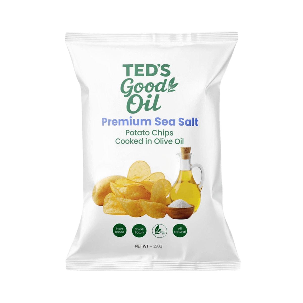Ted's Good Oil Premium Sea Salt Olive Oil Potato Chips 130g