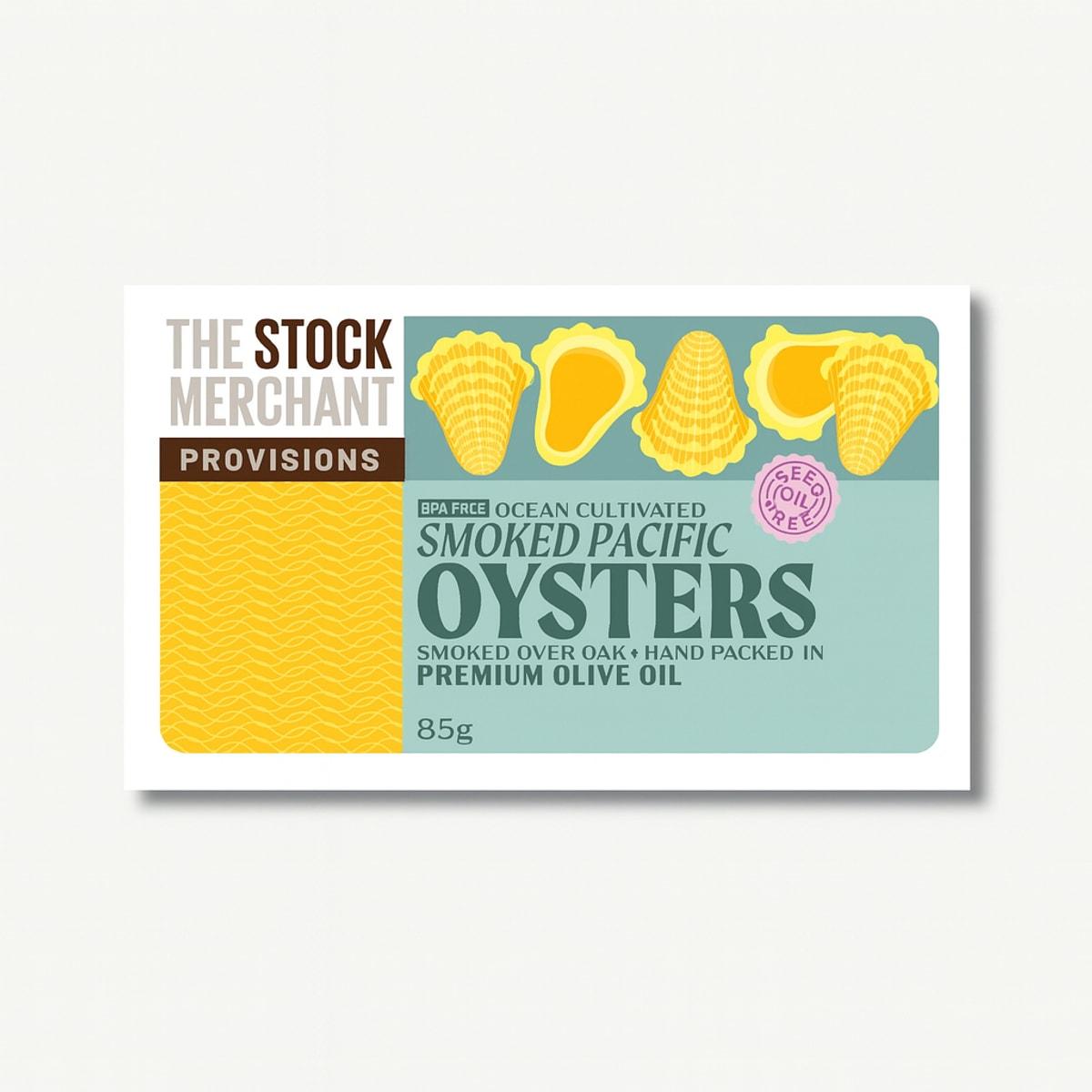 The Stock Merchant Ocean Cultivated Smoked Pacific Oysters in Olive Oil